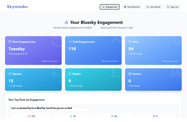 SkyMinder Engagement Screen